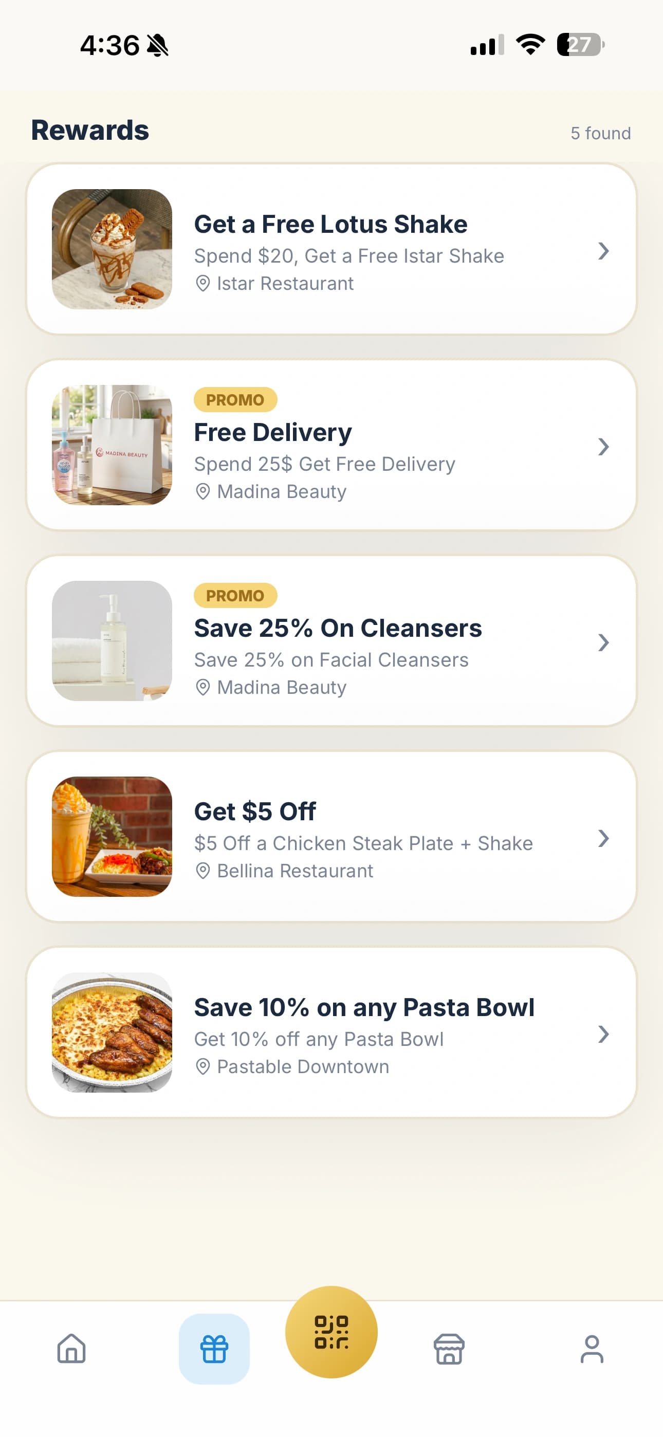 Barakah Rewards redemption offers screen